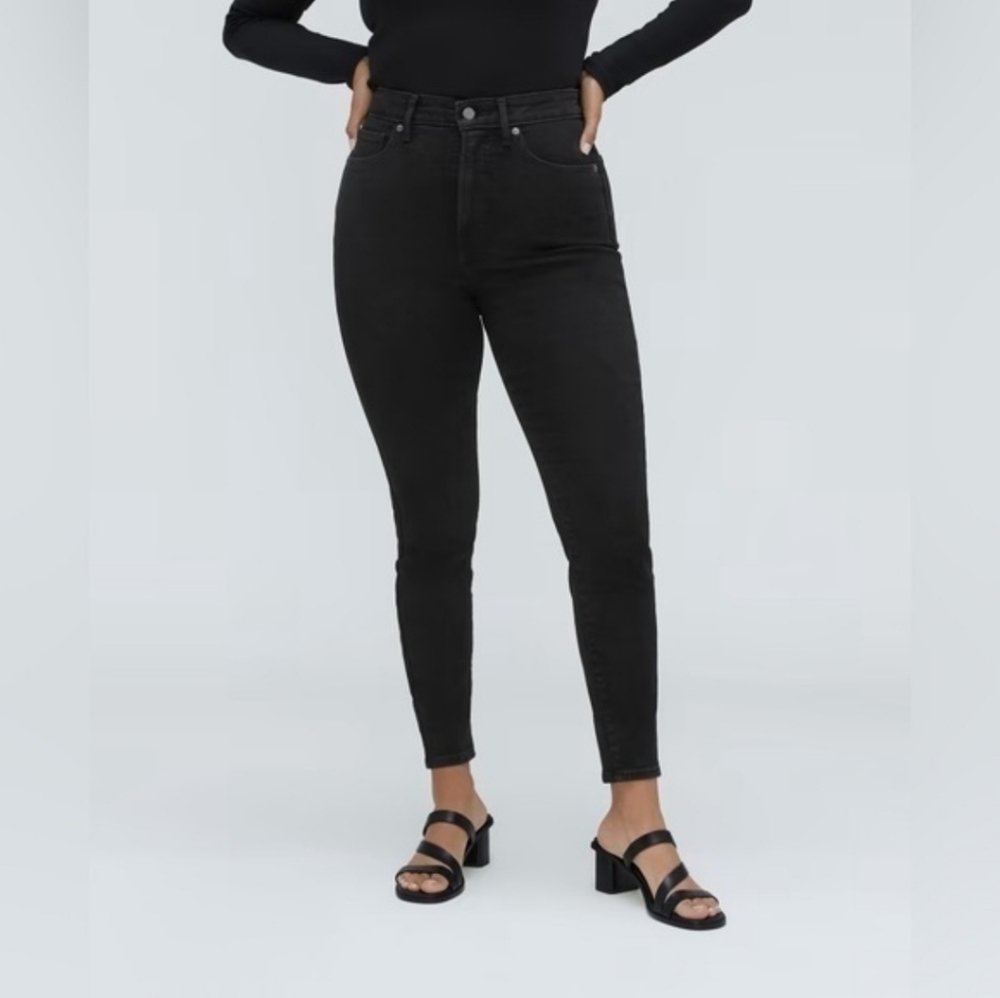 Everlane Women's The‎ Way-High Skinny Jean Size 30 Black Grunge Indie Sleeze*